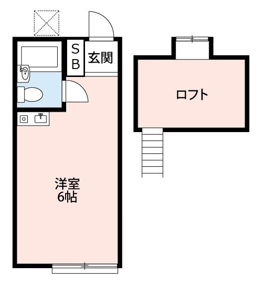 ハローハイツ(ワンルーム/2階)の間取り写真