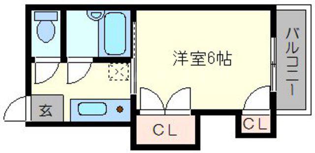 グレイスフル三国本町(1K/6階)の間取り写真