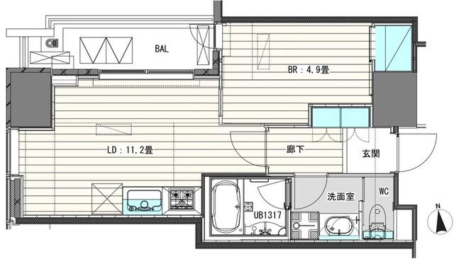WHITE TOWER HAMAMATS(1LDK/17階)の間取り写真