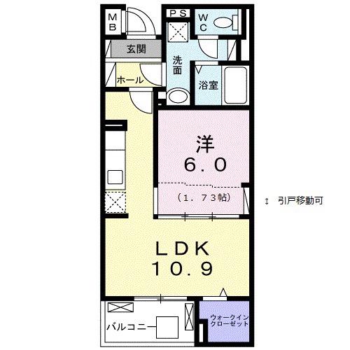 サンフラワー丸市Ⅵ(1LDK/1階)の間取り写真