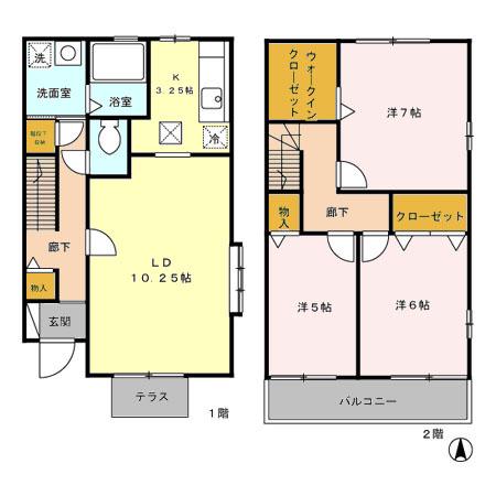 ドゥエル大泉学園 AB(3LDK)の間取り写真
