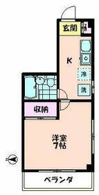カント—パレス2(1K/2階)の間取り写真
