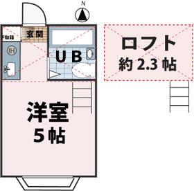 グリーンハイム鶴ヶ島(ワンルーム/1階)の間取り写真