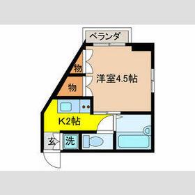 ルーブル学芸大学(1K/5階)の間取り写真