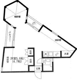 デンエン・フラッツ(1LDK/3階)の間取り写真