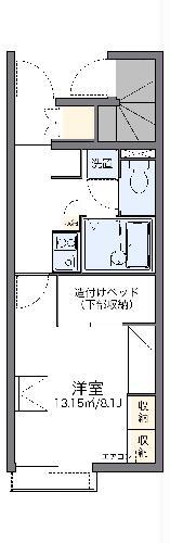 レオパレスハッピーベル(1K/1階)の間取り写真
