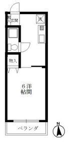 スカイハイムⅠ(1K/1階)の間取り写真