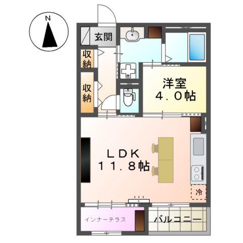 スイートモダン東宿郷3丁目マンション(1LDK/3階)の間取り写真