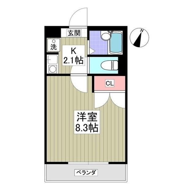 オリーブガーデン A棟(1K/1階)の間取り写真