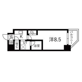 K RESIDENCE蒲田(1K/6階)の間取り写真