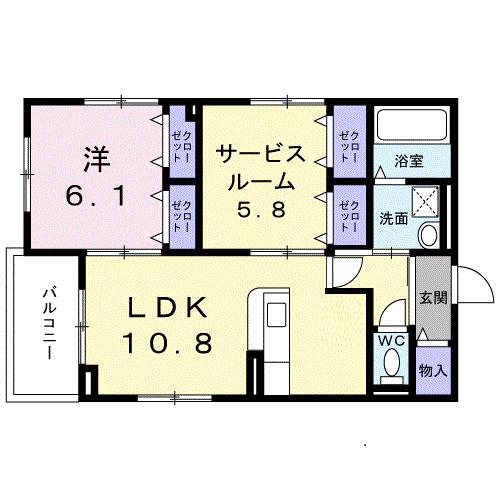 KB.メゾングレイス(1SLDK/2階)の間取り写真