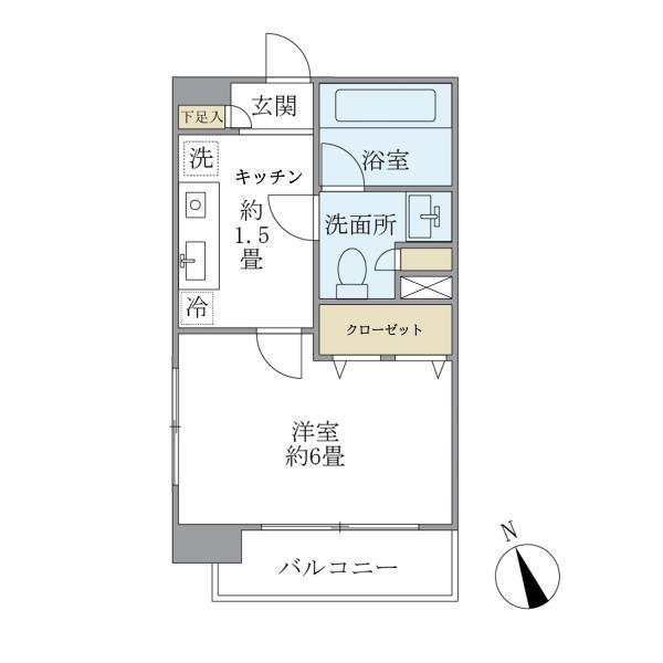 エコロジー白山レジデンス(1K/3階)の間取り写真