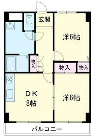 さくら都市マンション2番館(2DK/4階)の間取り写真
