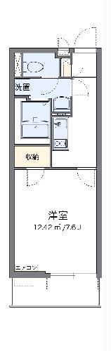 クレイノグラシアス ツー(1K/2階)の間取り写真