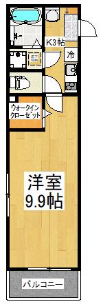 リベルタⅤ(1K/1階)の間取り写真