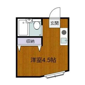ハイツK&KⅢ(ワンルーム/2階)の間取り写真