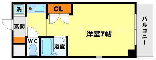 サントレノ箕面(1K/2階)の間取り写真