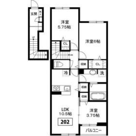 グランドステージⅠ(3LDK/2階)の間取り写真