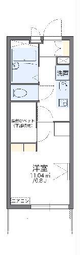 レオパレスピアチェーレ S(1K/3階)の間取り写真