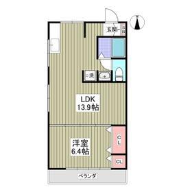 エレガンスハイマンション(1LDK/3階)の間取り写真