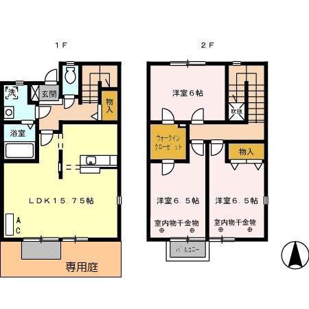 リースランド春岡Ⅱ B(3LDK)の間取り写真