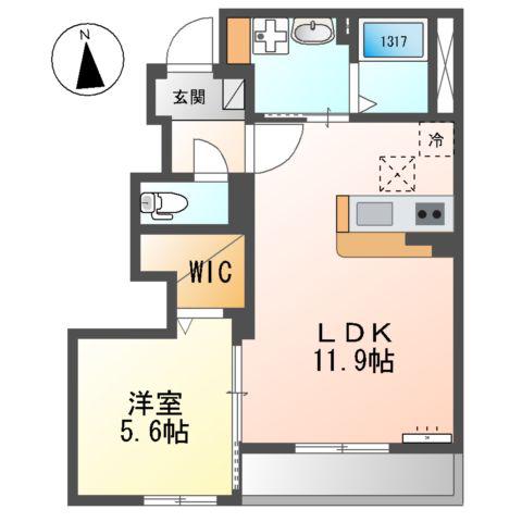 シャンペトル(1LDK/1階)の間取り写真