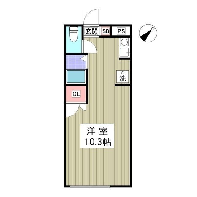 久保田ハイツひまわりA(ワンルーム/1階)の間取り写真