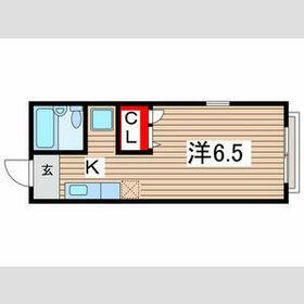 シンフォニーヒル(1K/2階)の間取り写真