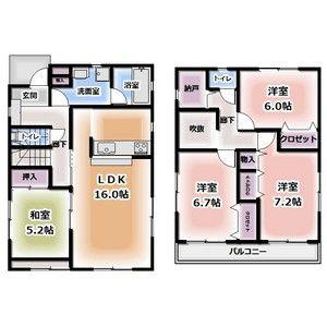 湘南新宿ライン宇須 宇都宮駅 バス乗車時間:13分 堀切バス停で下車 徒歩2分 2階建 築15年(4LDK)の間取り写真