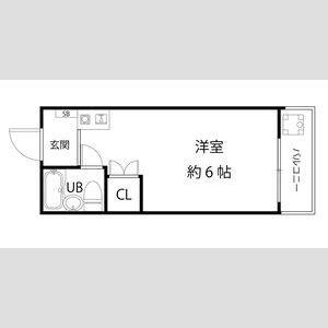シャンブル千里山Ⅰ(ワンルーム/3階)の間取り写真