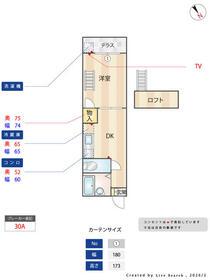ルーブル(1DK/2階)の間取り写真