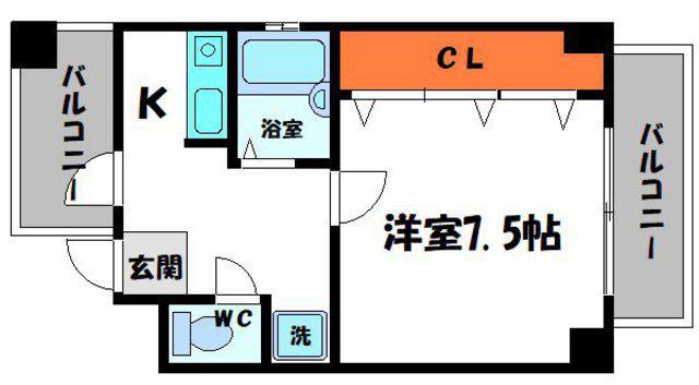 コラウーペ八島(1K/2階)の間取り写真