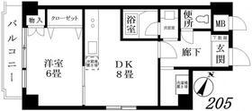サンビューハイツ哲学堂(1DK/2階)の間取り写真