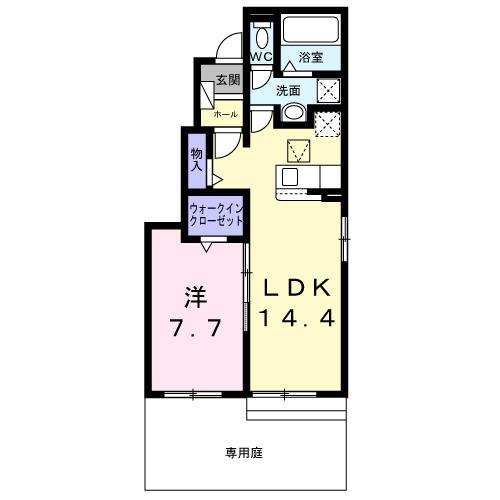 フローレス コート Ⅱ(1LDK/1階)の間取り写真