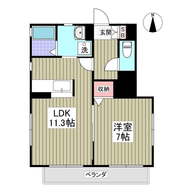 アヴニールⅣ(1LDK/1階)の間取り写真