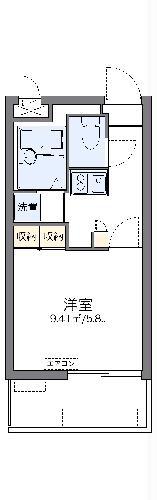 レオパレスファミリア5(1K/2階)の間取り写真