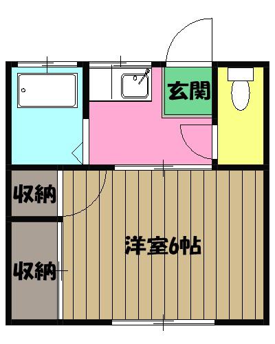 古瀬荘(1K/2階)の間取り写真