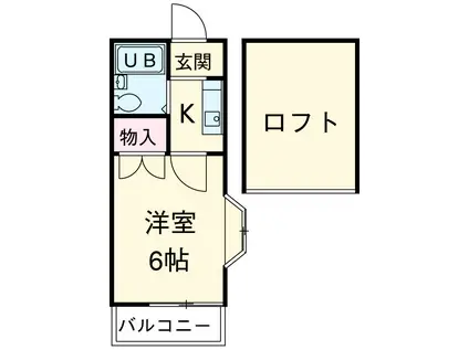 セドルハイム三鷹 B(1K/1階)の間取り写真