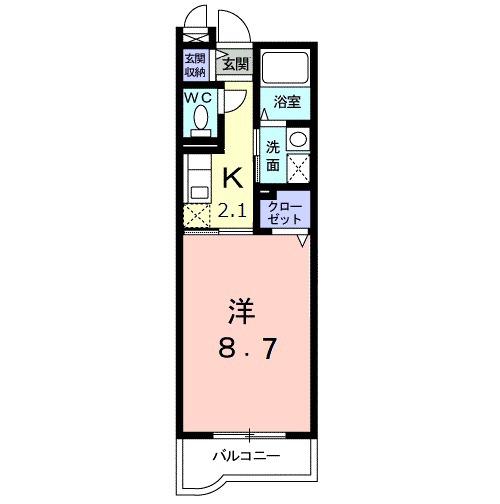 ODANNA創・Ⅱ(1K/3階)の間取り写真