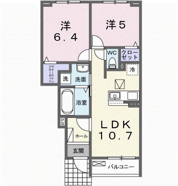グランメゾンⅢ(2LDK/1階)の間取り写真