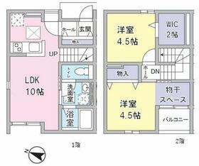 越谷市大沢3丁目AP(2LDK/1階)の間取り写真