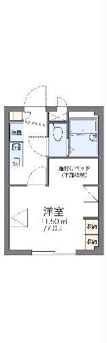 レオパレス城山(1K/1階)の間取り写真