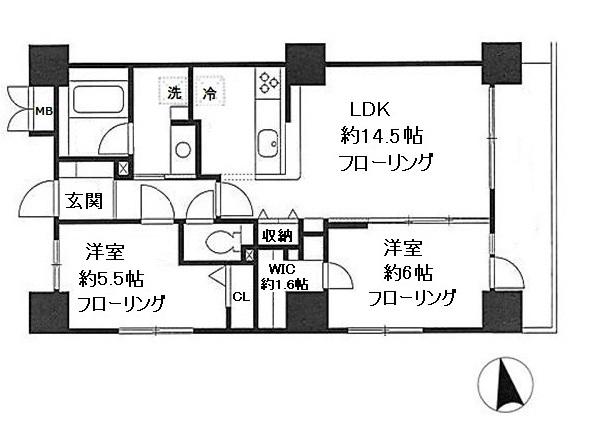 SINCERITY MURAKAMI Ⅲ(2LDK/3階)の間取り写真