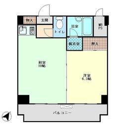 ダイアパレス白子第2(1LDK/8階)の間取り写真