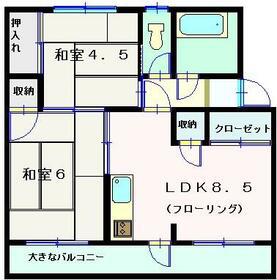 辰巳東ハイツC棟(2DK/4階)の間取り写真