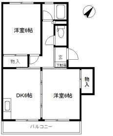 農住千草台団地3号棟(2DK/5階)の間取り写真