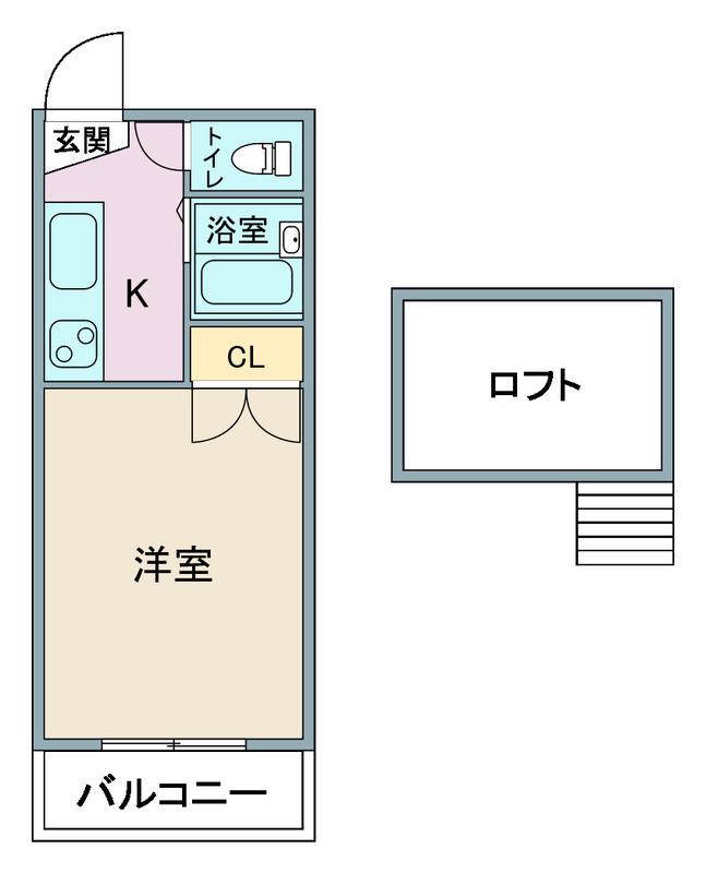 M&YハルタⅠ・Ⅱ(ワンルーム/1階)の間取り写真