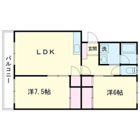 メゾンベルウェル(2LDK/1階)の間取り写真