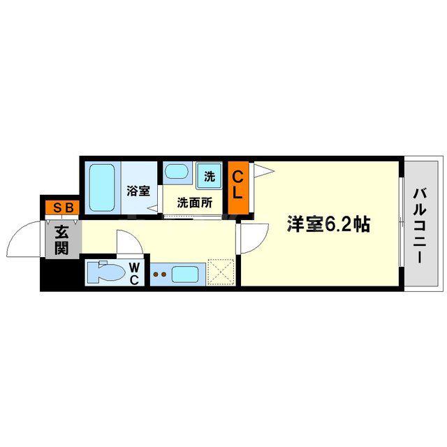 レジュールアッシュPREMIUM TWINーI(1K/3階)の間取り写真