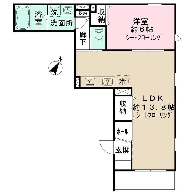NIDO LARGO(1LDK/2階)の間取り写真